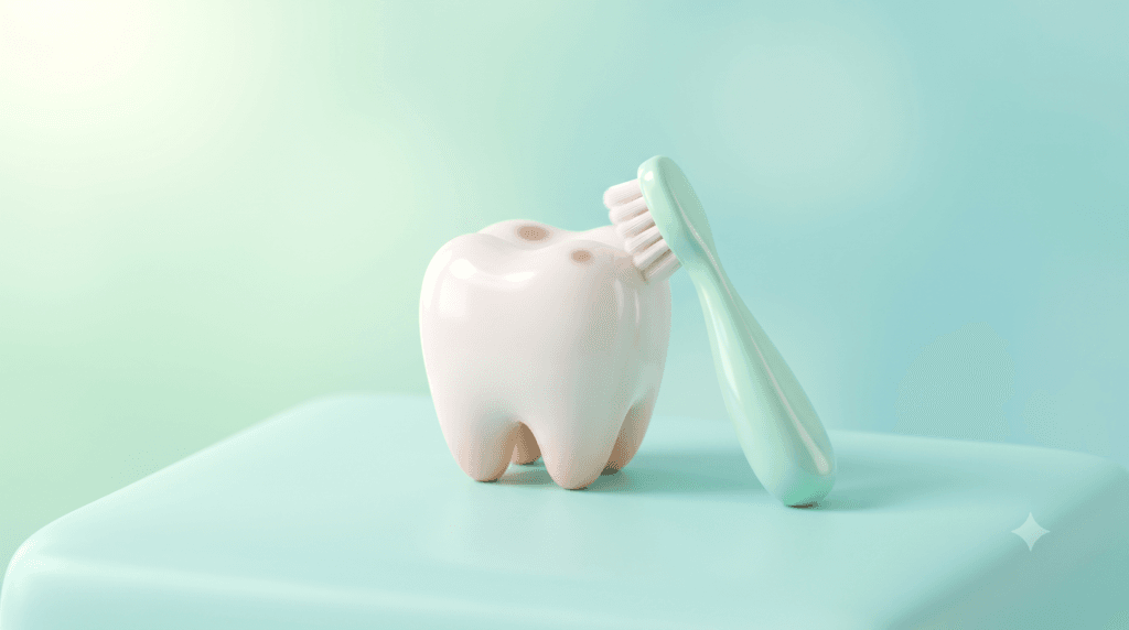 3D illustration of a baby tooth